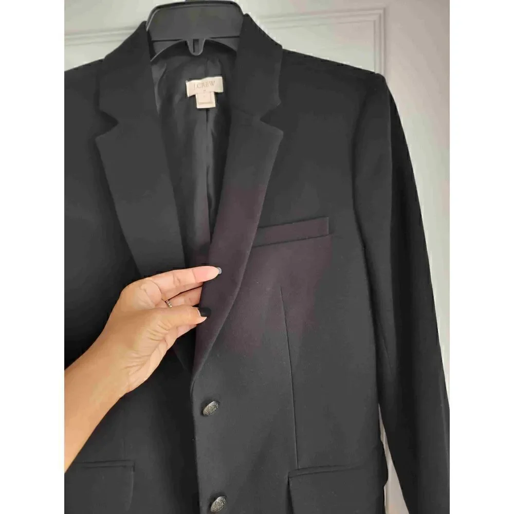 J Crew Wool Black Blazer 0
